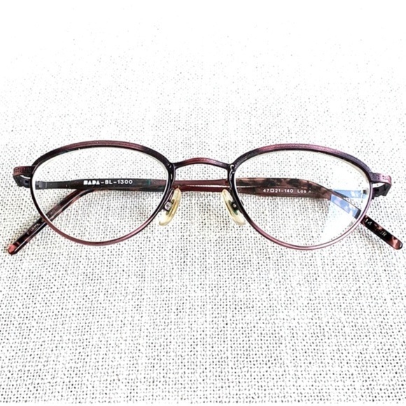 BADA Rare Vintage BL 1300 Purple Brown Black Tortoise Metal Frame Glasses - Picture 8 of 10